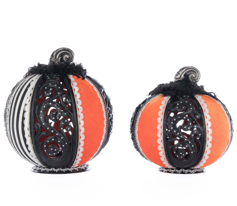 Macabre Pumpkins with Tea Lights Set of 2 image 2