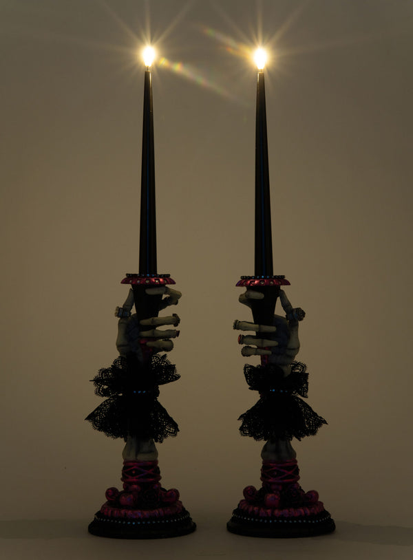 Skeleton Hand Candle Sticks Set of 2 image 2
