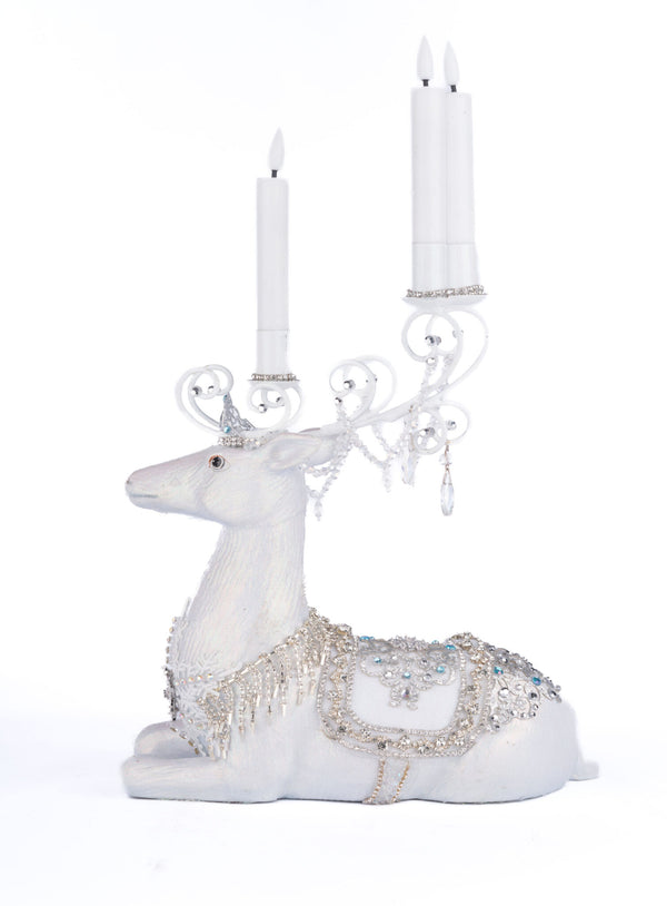 Crystal Christmas Sitting Deer Candle Holder image 0