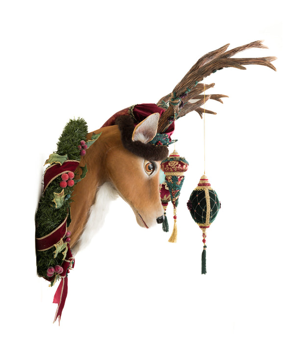 Winter Balsam and Berry Deer Wall Piece with Ornaments image 1