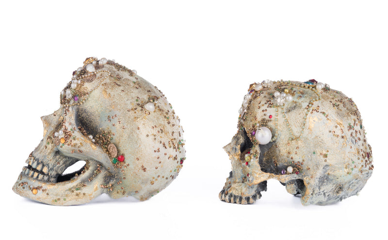 Tabletop Jewel Encrusted Skulls Assortment of 2 image 1