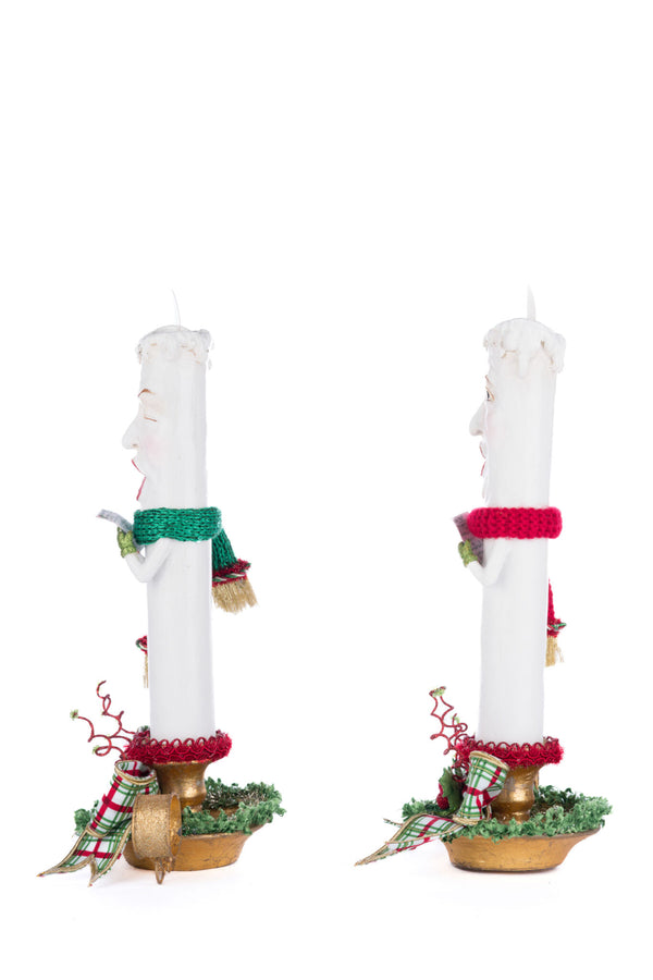 Village Of Holly Woods Caroling Candles Assortment of 2 image 1