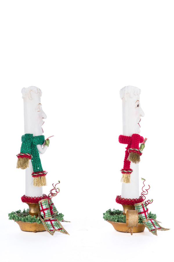 Village Of Holly Woods Caroling Candles Assortment of 2 image 3