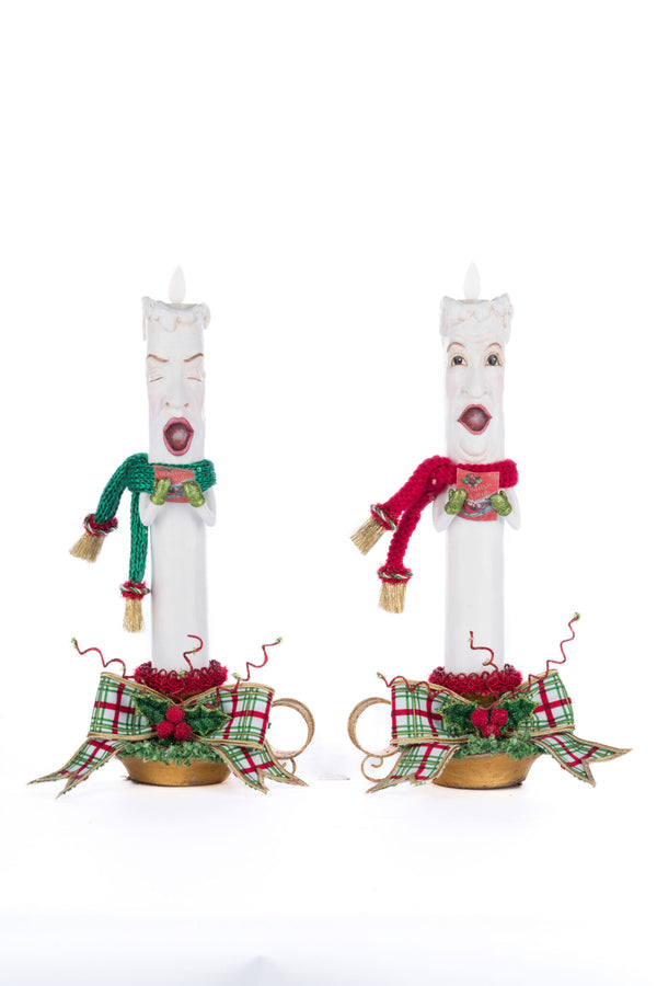 Village Of Holly Woods Caroling Candles Assortment of 2 image 0