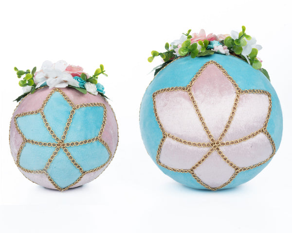 Hearts and Wonderland Fabric Covered Eggs Set of 2 image 1