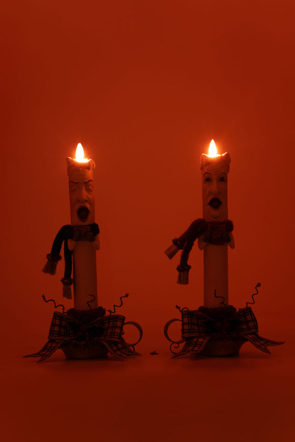 Village Of Holly Woods Caroling Candles Assortment of 2 image 4