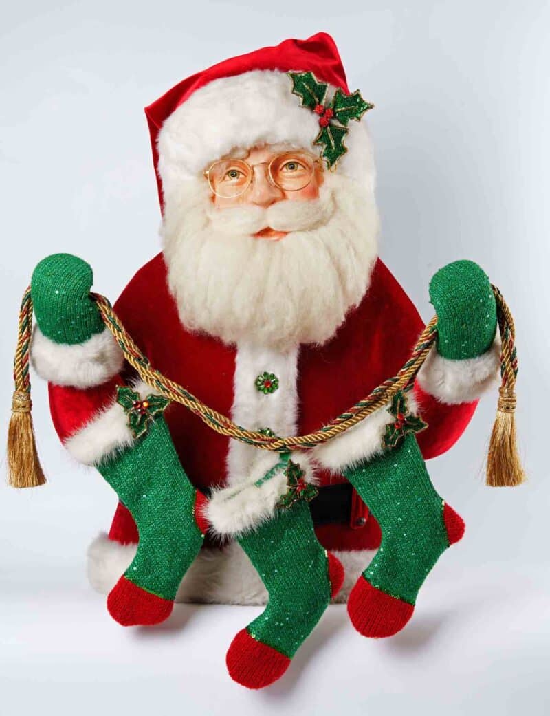 Santa with Stockings Wall Piece - Katherine's Collection